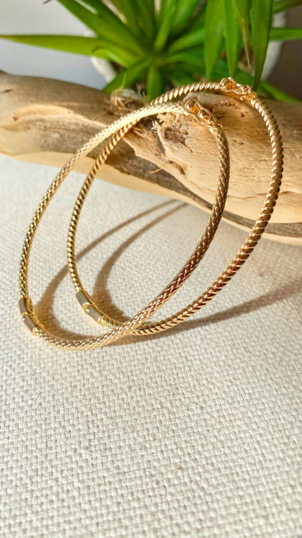 Bracelet jonc ouvrant torsadé en plaqué or | Ré – Image 3