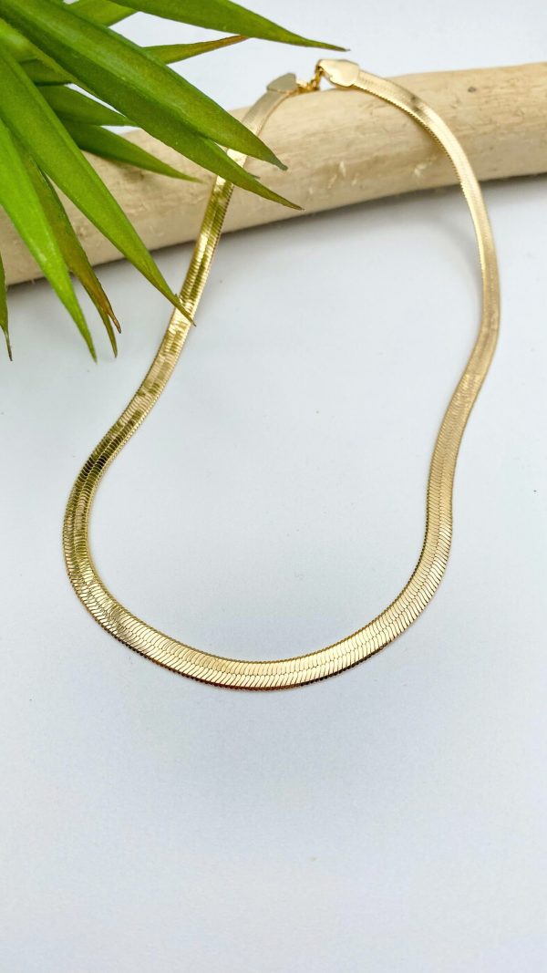Ras du cou en maille serpent plaqué or | Moréa