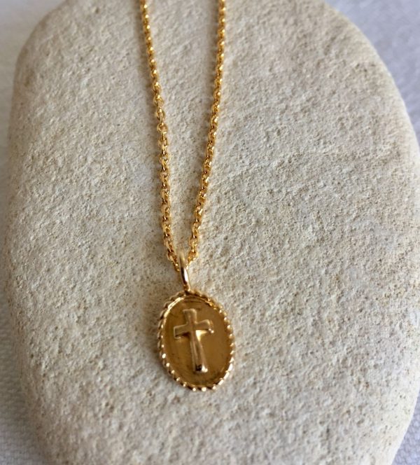 Collier médaille Croix  Plaqué Or | San Marco – Image 3
