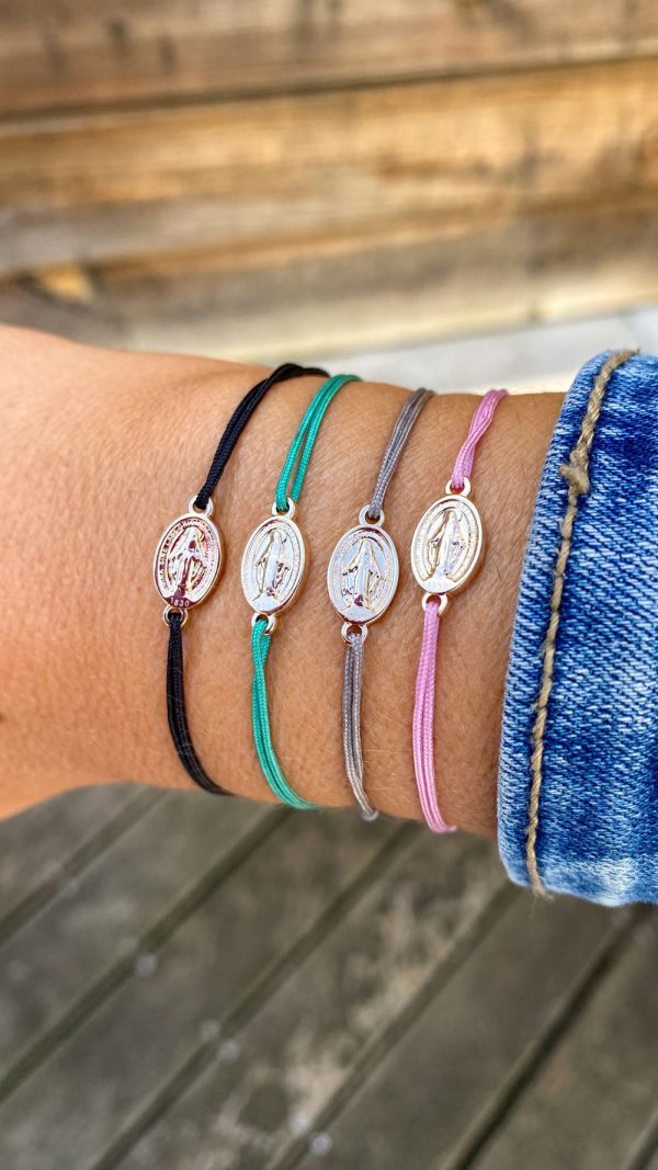 Bracelet Religieux Médaille Miraculeuse sur lien coloré | Ô Marie – Image 2