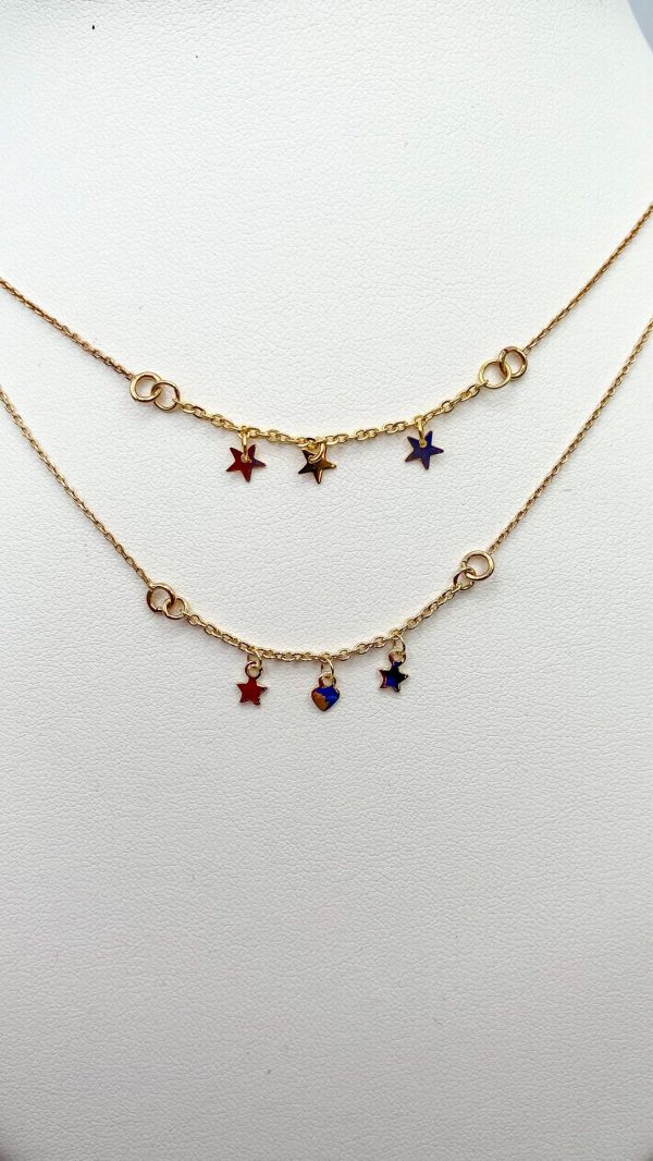 Collier Pluie d'étoiles et cœur en Plaqué Or | Bono – Image 2