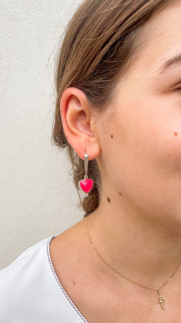 Boucle d'oreille grand crochet en pierres naturelles  | Comores – Image 4