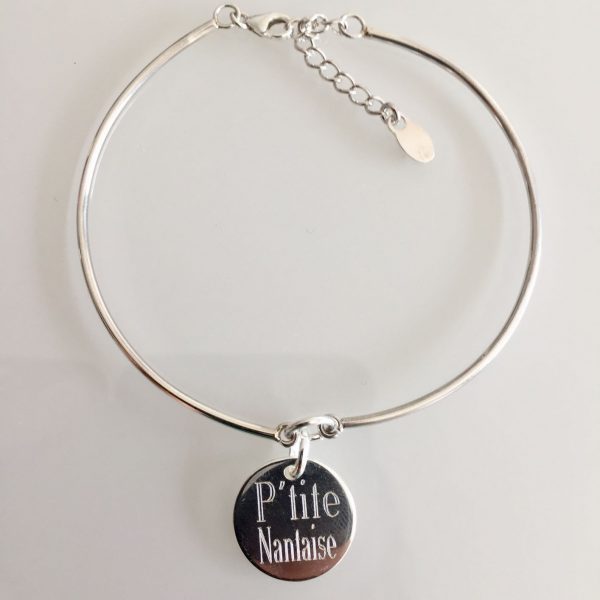 Bracelet Jonc Gravé et Personnalisé Argent | P'tite Nantaise