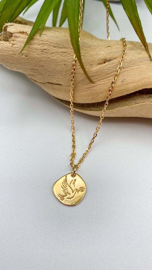Collier Médaille originale Colombe de la paix en Plaqué Or | Colombe de la Paix – Image 5