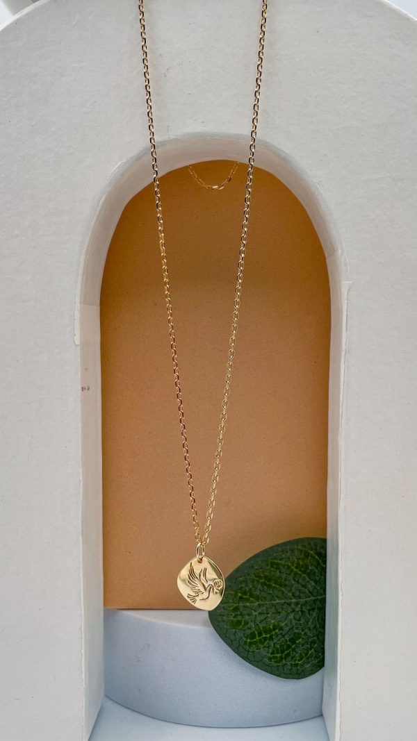 Collier Médaille originale Colombe de la paix en Plaqué Or | Colombe de la Paix – Image 4