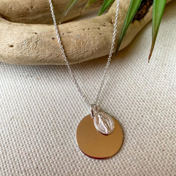 Collier médaille miraculeuse à personnaliser en argent | Vierge Marie