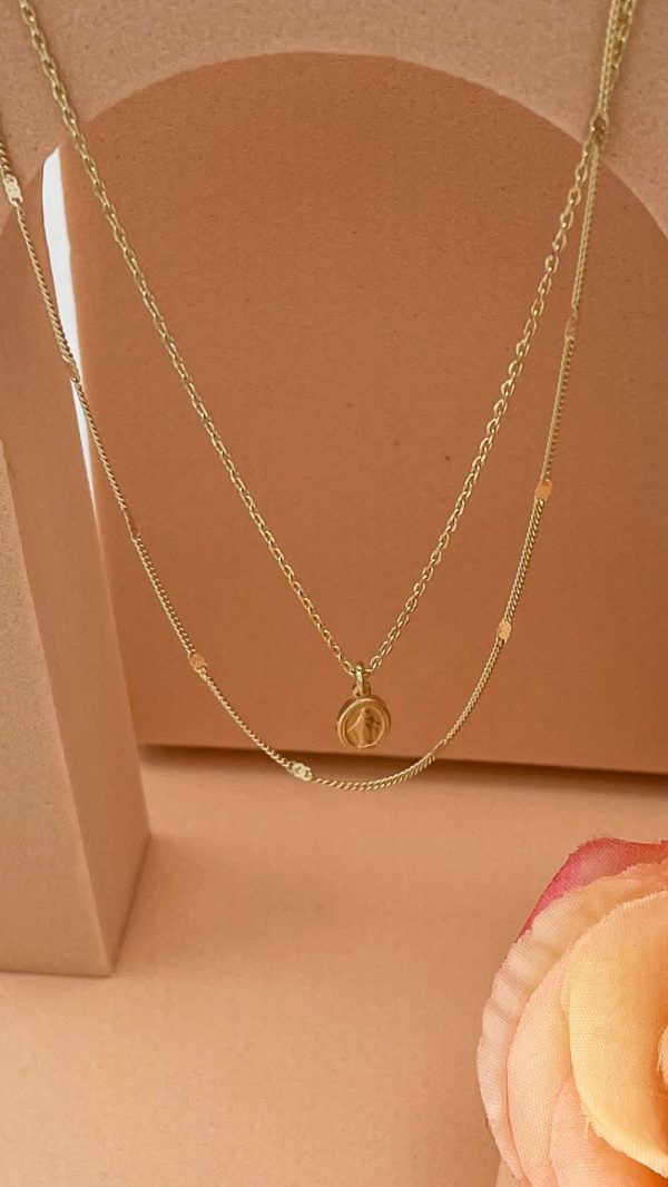 Collier double rang et médaille miraculeuse en Plaqué Or | Virgo Maria – Image 6
