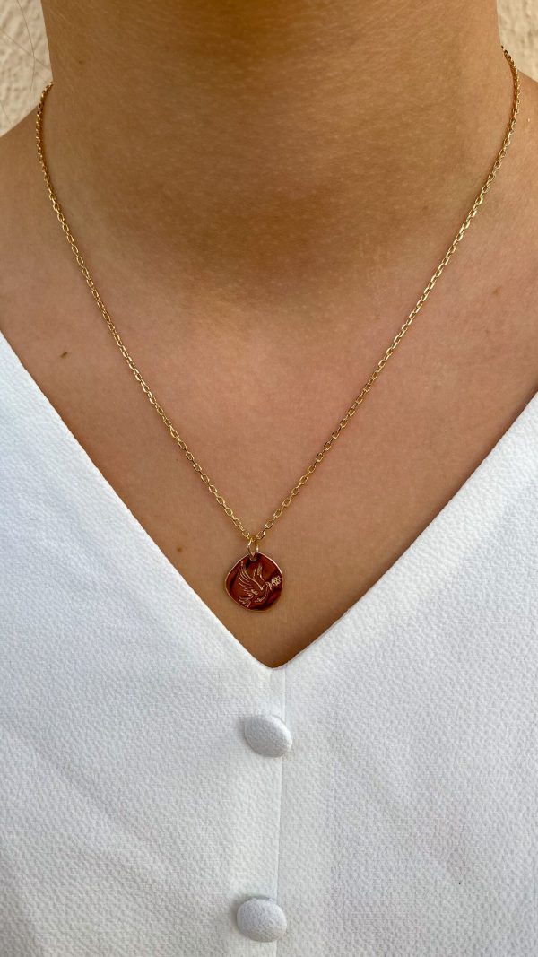 Collier Médaille originale Colombe de la paix en Plaqué Or | Colombe de la Paix – Image 3