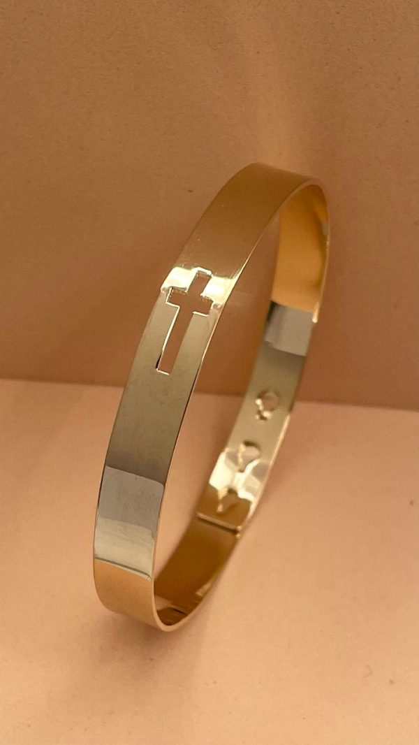 Bracelet Jonc Plaqué Or | Croix de Jésus