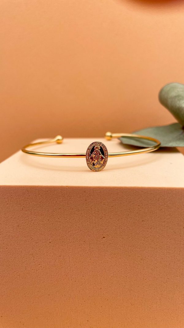 Bracelet Demi-Jonc Plaqué Or | Médaille miraculeuse – Image 3