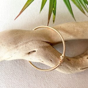 Bracelet jonc ouvrant torsadé en plaqué or | Ré