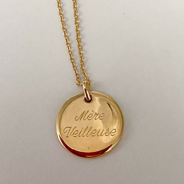 Collier Gravé & Personnalisé Plaqué Or | Mère veilleuse – Image 7