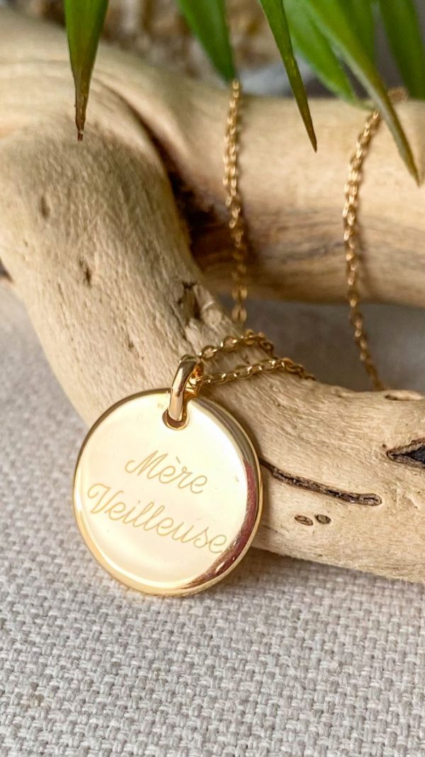 Collier Gravé & Personnalisé Plaqué Or | Mère veilleuse – Image 5