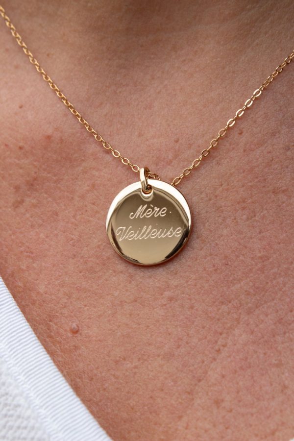 Collier Gravé & Personnalisé Plaqué Or | Mère veilleuse