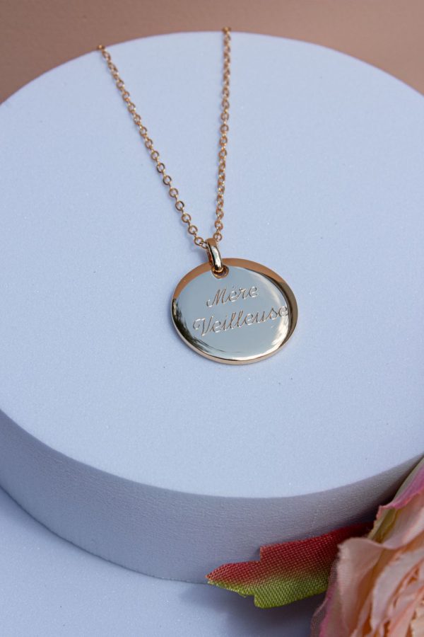 Collier Gravé & Personnalisé Plaqué Or | Mère veilleuse – Image 3