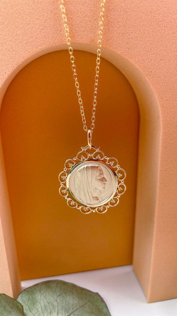 Collier Médaille Vierge Marie au voile | Vierge Marie – Image 5